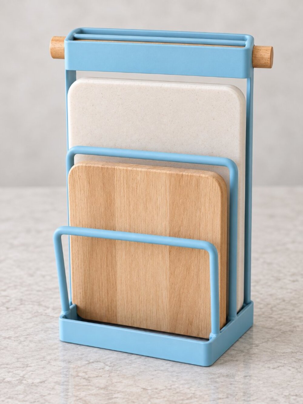 Cook With Color Blue Metal Cutting Board Organizer Rack NWT